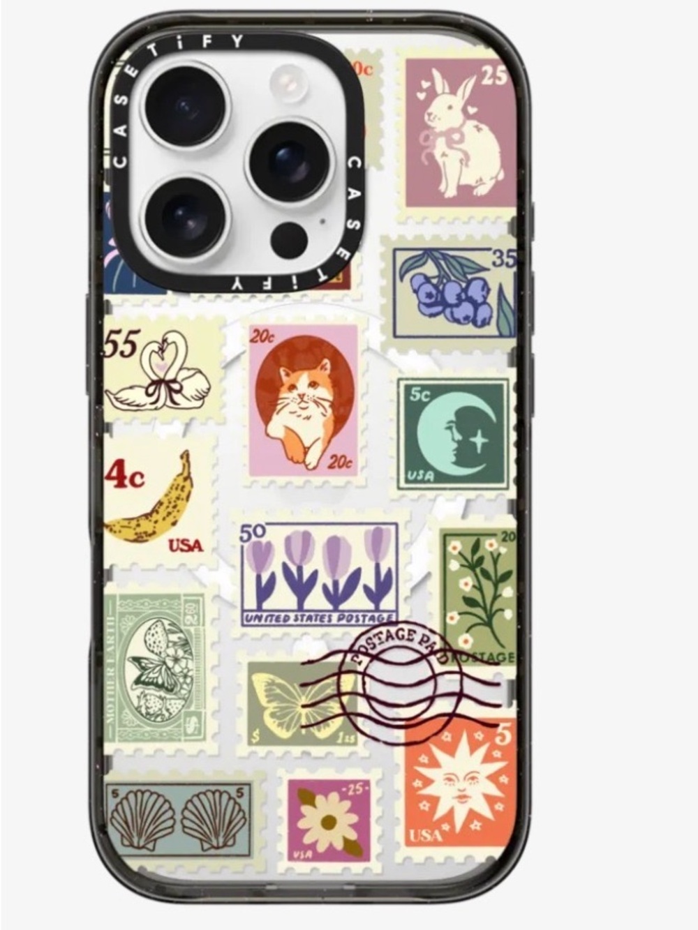 Casetify Multicolor Stamp Collage iPhone Case